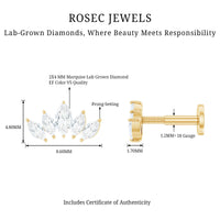 Certified Marquise Cut Diamond Helix Earring for Women