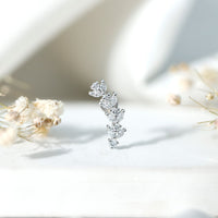 Nature Inspired Diamond Leaf Crawler Helix Earring