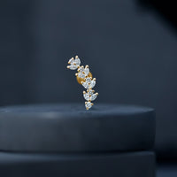 Nature Inspired Diamond Leaf Crawler Helix Earring