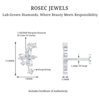 Diamond Flower Crawler Earring