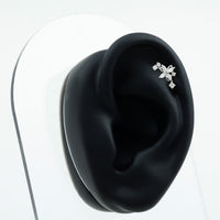 Diamond Flower Crawler Earring