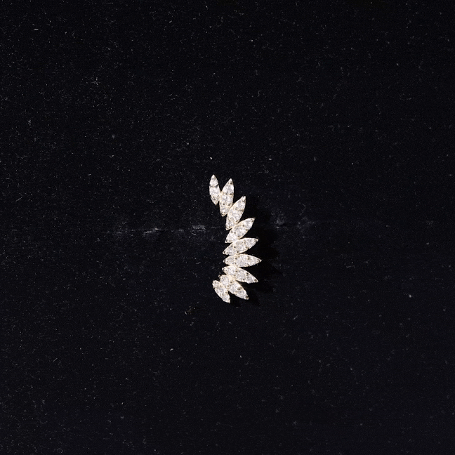 Diamond Wing Crawler Earring for Helix Piercing