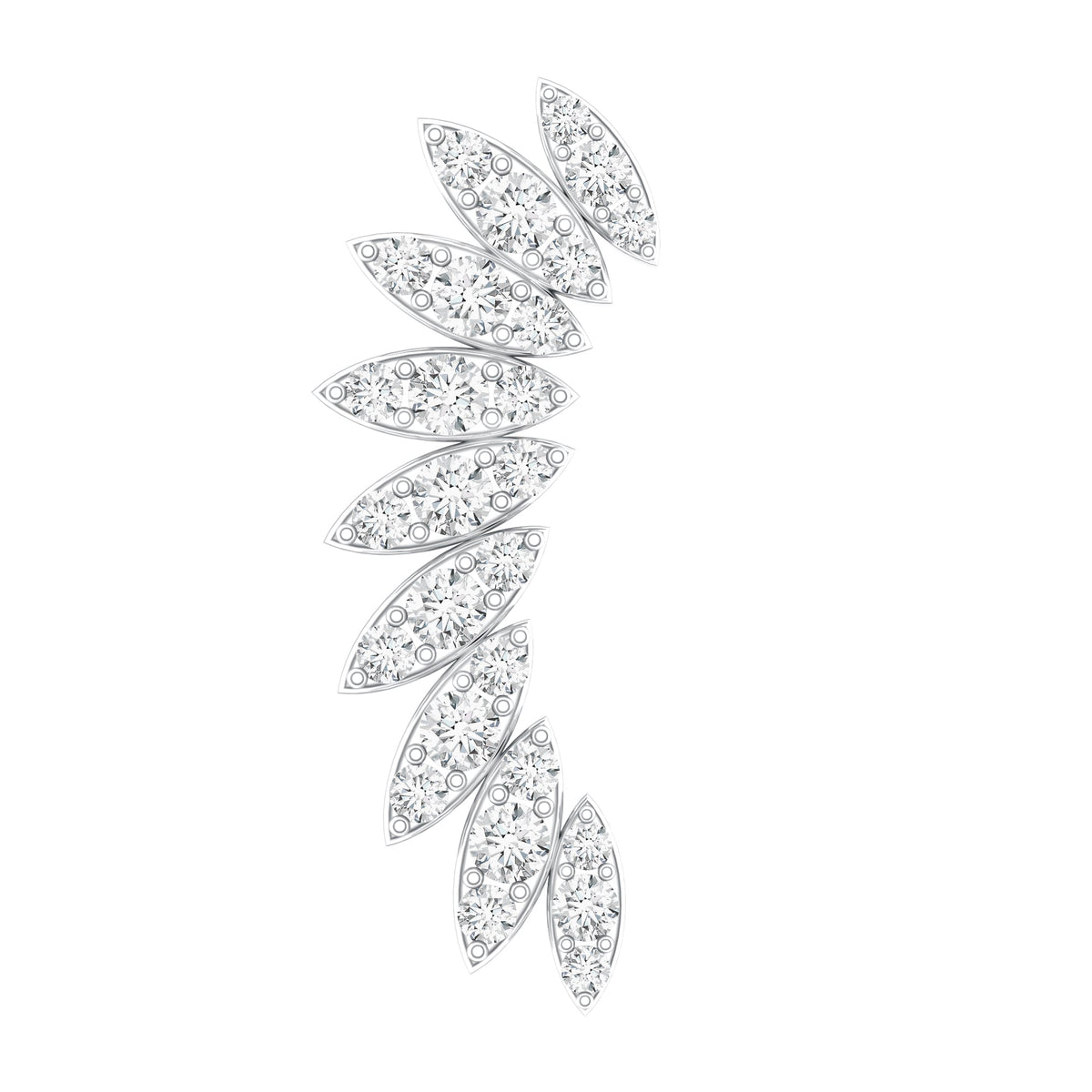 Diamond Wing Crawler Earring for Helix Piercing