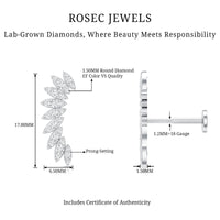 Diamond Wing Crawler Earring for Helix Piercing