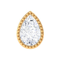 Solitaire Diamond Teardrop Stud Earring for Helix Piercing