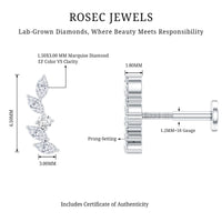 Marquise Shape Diamond Leaf Crawler Helix Earring
