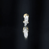 Pear and Round Diamond Earring for Helix Piercing