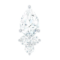 Pear and Round Diamond Earring for Helix Piercing