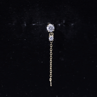 Certified Diamond Chain Drop Earring for Helix Piercing