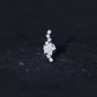 Certified Diamond Star Crawler Earring for Helix Piercing