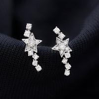Certified Diamond Star Crawler Earring for Helix Piercing