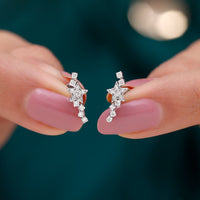 Certified Diamond Star Crawler Earring for Helix Piercing