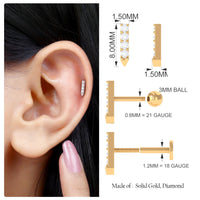 Natural Diamond Tiny Bar Tragus Earring