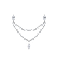 Marquise Moissanite Double Chain Earring for Women