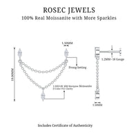 Marquise Moissanite Double Chain Earring for Women