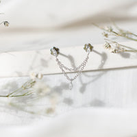 Marquise Moissanite Double Chain Earring for Women