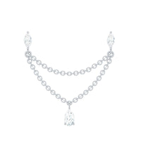 Moissanite Double Chain Earring for Helix Piercing