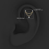 Moissanite Double Chain Earring for Helix Piercing