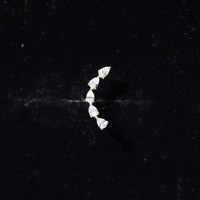 Certified Pear Cut Moissanite Ear Crawler Earring