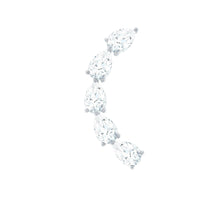 Certified Pear Cut Moissanite Ear Crawler Earring