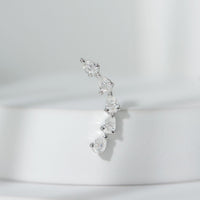 Certified Pear Cut Moissanite Ear Crawler Earring