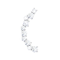 Round Cut Moissanite Ear Crawler Earring for Helix Piercing