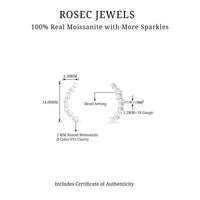 Round Cut Moissanite Ear Crawler Earring for Helix Piercing