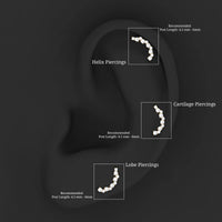 Round Cut Moissanite Ear Crawler Earring for Helix Piercing