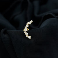 Round Cut Moissanite Ear Crawler Earring for Helix Piercing