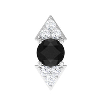 Dainty Black Onyx and Diamond Arrow Tragus Earring