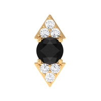 Dainty Black Onyx and Diamond Arrow Tragus Earring