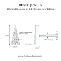 Dainty Diamond Triangle Tragus Earring
