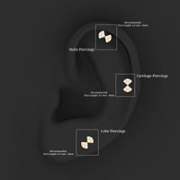 Genuine Diamond Bow Earring for Tragus Piercing
