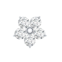 Minimalist Diamond Flower Tragus Earring with Flat Back