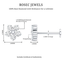 Minimalist Diamond Flower Tragus Earring with Flat Back