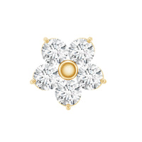 Minimalist Diamond Flower Tragus Earring with Flat Back