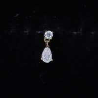 Moissanite Teardrop Earring for Helix Piercing
