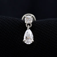 Moissanite Teardrop Earring for Helix Piercing