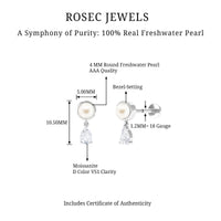 Certified Freshwater Pearl and Diamond Helix Drop Earring