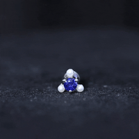 Blue Sapphire and Freshwater Pearl Cartilage Earring