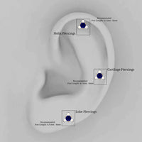 Blue Sapphire and Freshwater Pearl Cartilage Earring
