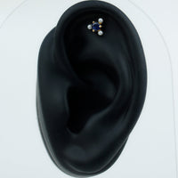 Blue Sapphire and Freshwater Pearl Cartilage Earring