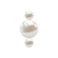 Round Freshwater Pearl Three Stone Cartilage Earring