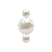 Round Freshwater Pearl Three Stone Cartilage Earring