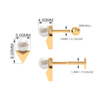 Round Freshwater Pearl Solitaire Tragus Earring