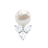 2 Carat Freshwater Pearl and Diamond Tragus Earring
