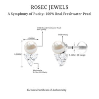 2 Carat Freshwater Pearl and Diamond Tragus Earring