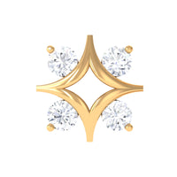 Round Moissanite Star Earring for Helix Piercing