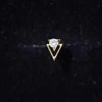 Certified Moissanite Triangle Tragus Earring