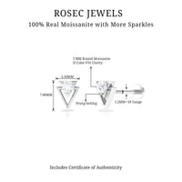 Certified Moissanite Triangle Tragus Earring